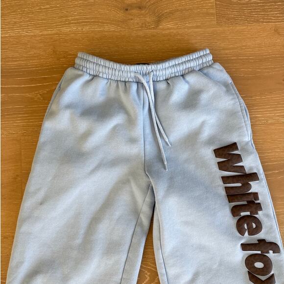 White Fox Sweatpants From The Archives Allora Wide Leg Leopard Size S in Blue - Picture 2 of 5